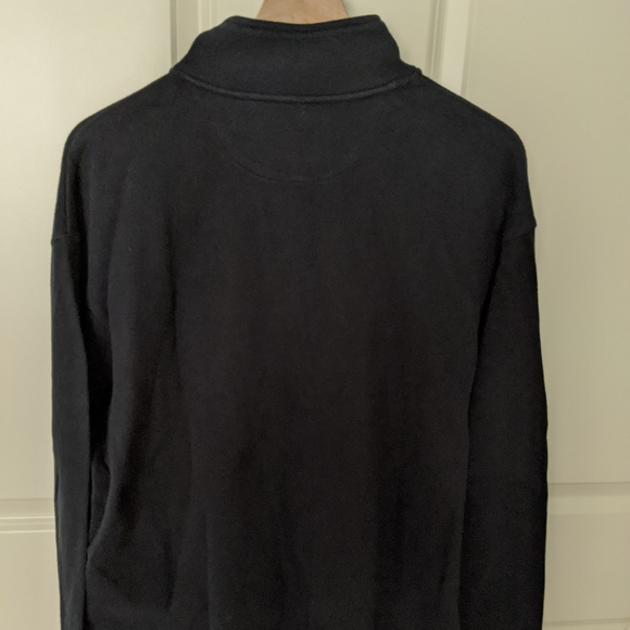 👣Chaps by Ralph Lauren Black Mock 1/4 Zip Pullover Sweater - Picture 3 of 3